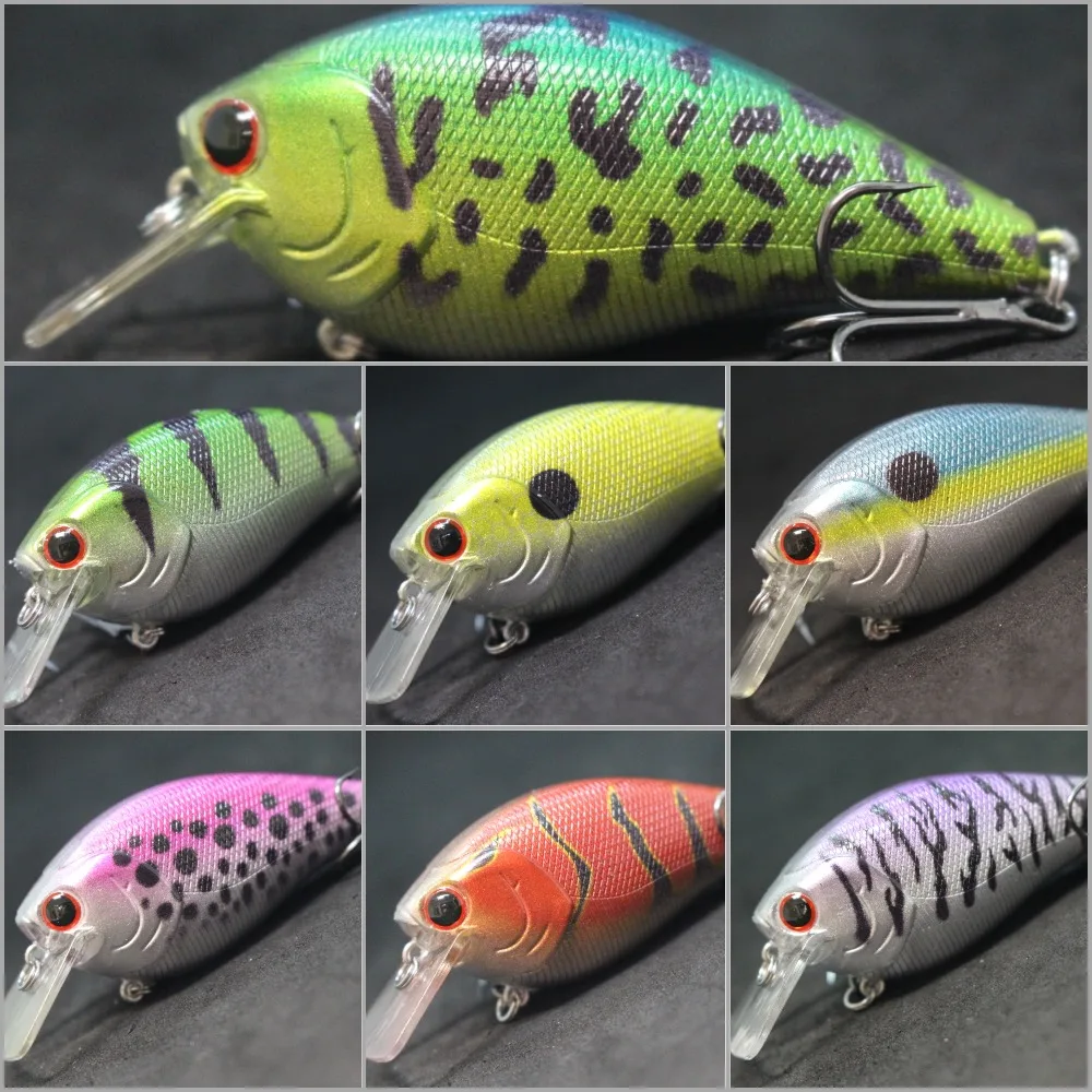 wLure Crankbait Fishing Lure 8.3cm 14.3g Square Bill Fat Body Wobbler 1  Meter Depth #4 Treble Hooks Assorted Colors C429