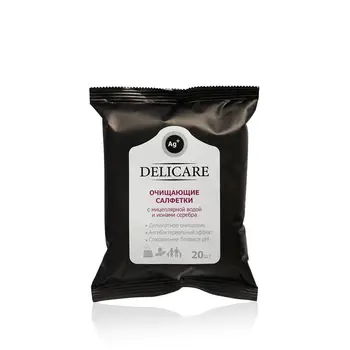 

Refreshing wet wipes delicare with micellar water and silver ions 20 PCs