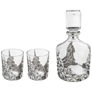 

Set for whiskey 3 Ave: shtof + 2 cups 1000/300 ml. Height = 25/10 cm.