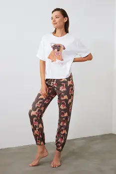 

Trendyol Dog Printed Knitted Pajamas Set THMAW21PT0325