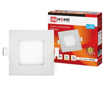 

Led square panel SLP-eco 3 W 4000 V TO 210lm 86 х86х23мм White IP40 IN HOME