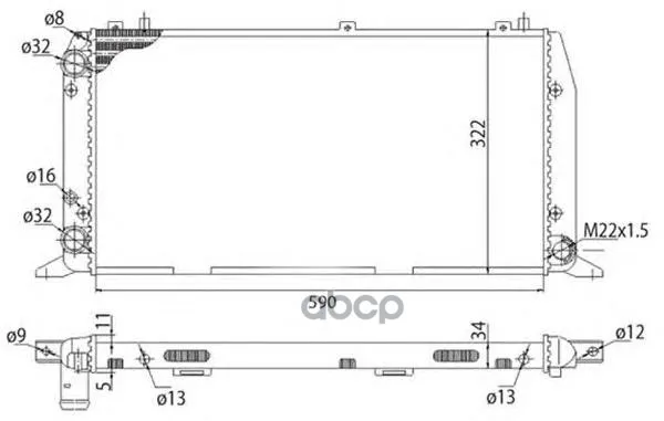 Радиатор(590х322) Magneti Marelli 350213401003 MAGNETI MARELLI арт. 350213401003