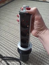 COSWALL para POP 3 hembra 2 puerto de carga USB de la Mesa de cocina toma para escritorio retráctil enchufe de la UE de cuerpo de aluminio de fondo azul