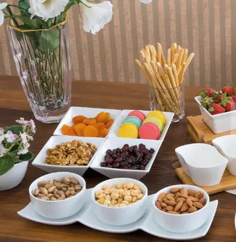 

Decorative Porcelain Cookie Breakfast 4 Serving Platter Dowry Tableware Decor 4 Pieces Cookie Serving Serving Platter Salon