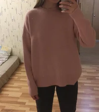 Hirsion-suéter holgado de gran tamaño para mujer, jersey básico de punto elegante, cuello redondo, suave, de Cachemira, para invierno, 2020