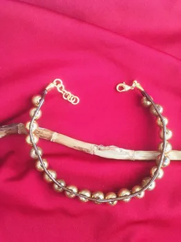

Bracelet 24k real gold-painted glass beaded handmade woman fashion jewelry made in Turkey