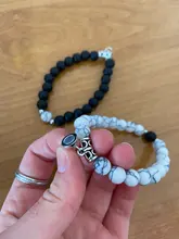 2021 de moda 2 unids/set cuentas de piedra Natural pulsera de Yoga para los amantes distancia imán par de pulseras de joyería de amistad