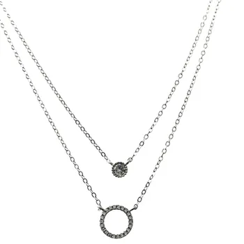 

Choker Sterling Silver 925m double rhodium-plated chain 44.5cm. Reason Karma 10mm. Chain 42cm. Chatón