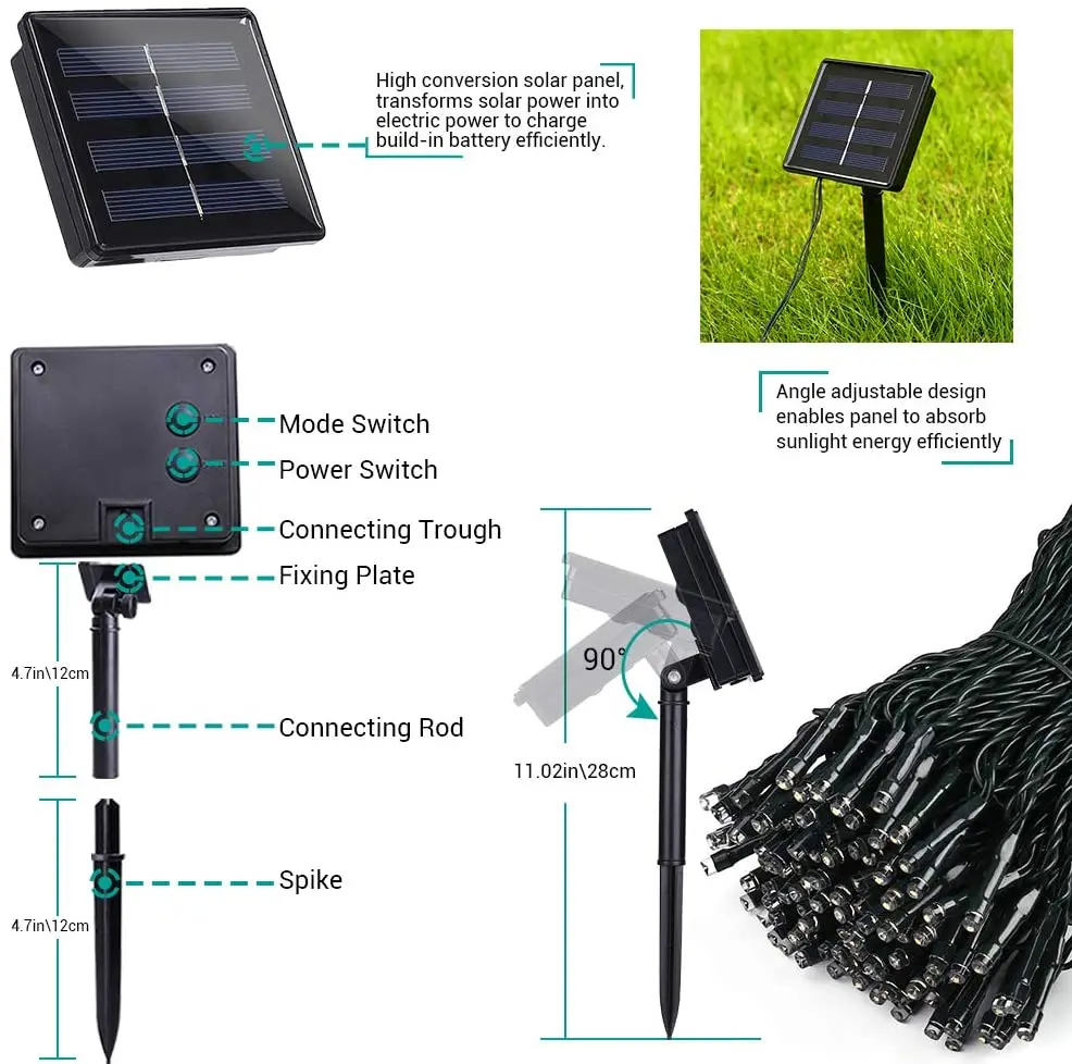 OSIDEN girlandy żarówkowe na energię słoneczną Led Fairy Garden boże narodzenie boże narodzenie dekoracja na przyjęcie ślubne 5M/12M/22M wodoodporna lampa zewnętrzna 4 OSIDEN girlandy żarówkowe na energię słoneczną Led Fairy Garden boże narodzenie boże narodzenie dekoracja na przyjęcie ślubne 5M/12M/22M wodoodporna lampa zewnętrzna 4