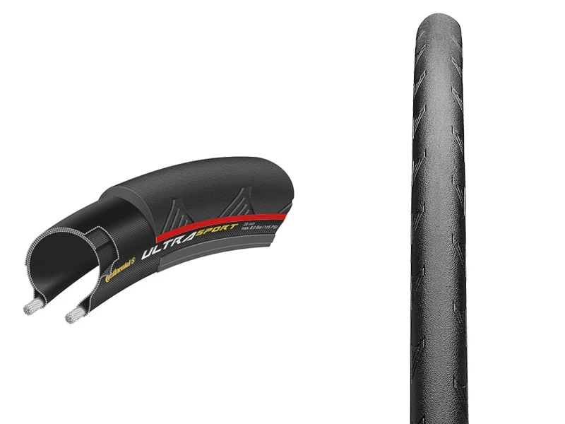 Велосипедная покрышка Continental Ultra Sport II Performance 700 x 23C (23-622) чёр./крас. | Спорт и