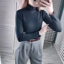 Jerséis de mujer de cuello alto 2020 Otoño e Invierno suéter de punto de jersey de manga larga Mujer suéteres Tops de Jersey para mujer