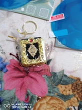 Llaveros con colgante islámico musulmán para mujer, Mini llaveros para libro del Corán, Ark, corán, papel Real, puede leer joyería religiosa pequeña, 1 ud.