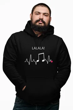 

Angemiel Wear Lalala Rhythm Black Male Hooded Sweatshirt