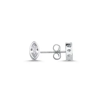 

Angemiel 925 Silver Shuttle Zircon Engagement Earrings