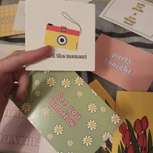 Tarjeta decorativa de tulipán de 13 hojas, bloque de Color geométrico de flor inglesa, postal artesanal, pegatina de pared, accesorios para fotos, tarjetas de felicitación