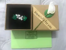 Realytrust-pendientes de plata de primera ley y Esmeralda para mujer, aretes pequeños, plata esterlina 925, Esmeralda, Forma cuadrada, 9x9mm, fiesta de boda