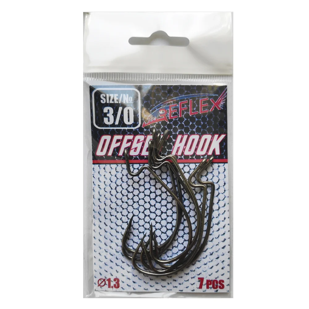 Крючки офсетные Reflex Offset Hook 1/0 2/0 3/0 4/0 5/0 (быстрая доставка по России) | Спорт и