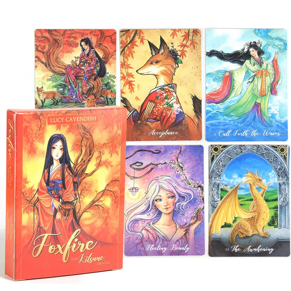 Foxfire The Kitsune Oracle 45 Cards Deck Tarot With Guidebook Card Game