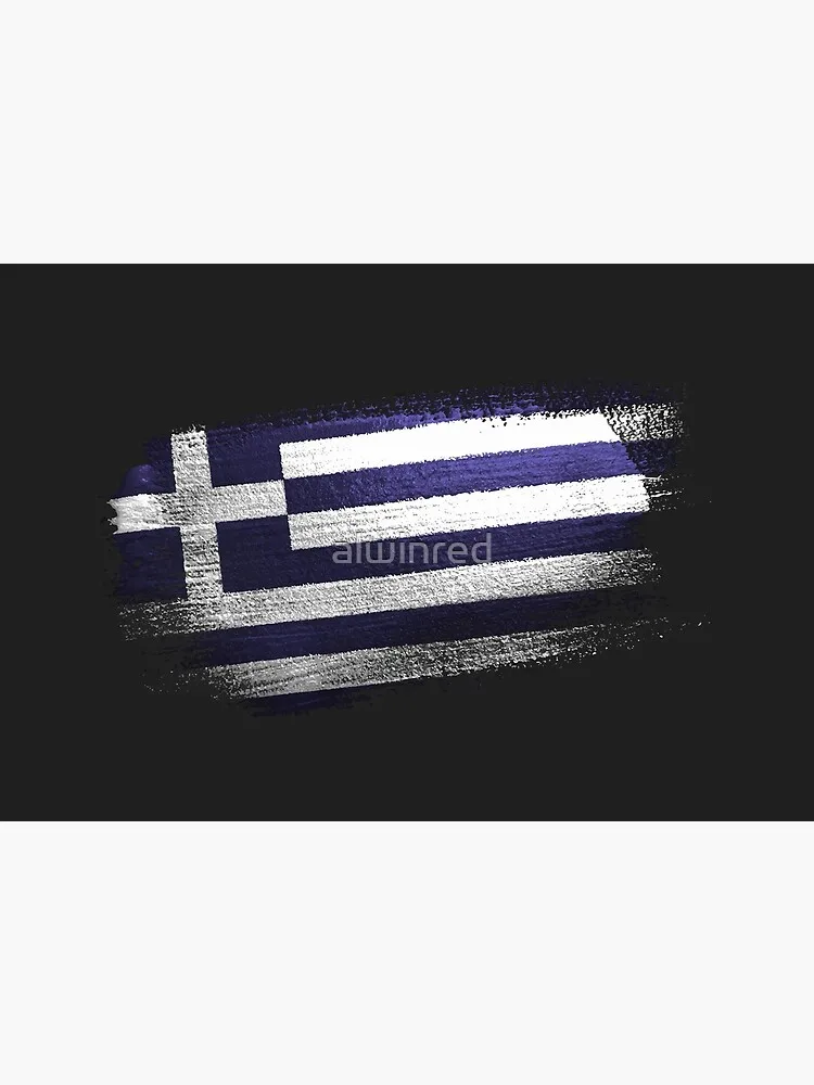 Greece Brush Stroke Greek Flag Face Mask  Filter Pocket Cloth Reusable Washable