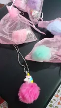 Lindo arco iris de unicornio de peluche bola collar de colgantes de niño dijes collar cadena para bebé regalos