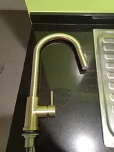 Quyanre níquel cromado sacar grifo de cocina grifo sola manija grifo mezclador H/C/cocina mezclador de agua pausa grifo de cocina
