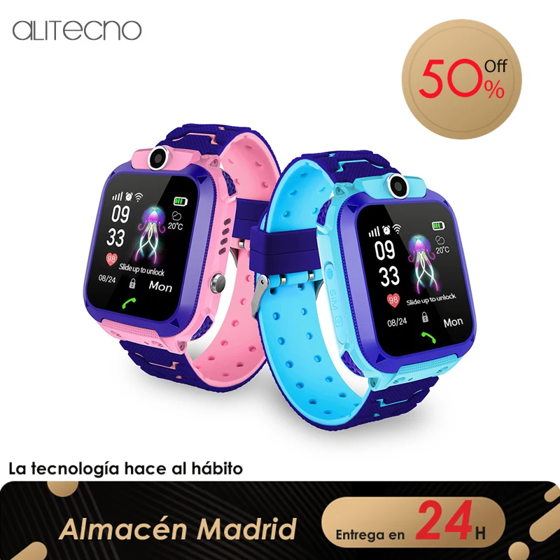 Reloj Inteligente Smartwatch Infantil Para Niño Niña Impermeable IP67 1.44 Slot Para Micro SIM GPS Localizador Camara Llamadas Envio Plaza