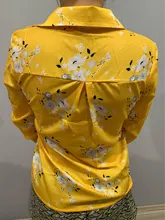 Blouse Shirt Work-Wear Turn-Down-Collar Casual Tops Long-Sleeve Chiffon Elegant Plus-Size