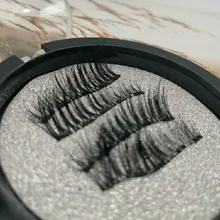 Pestañas postizas 3D magnéticas, 4 Uds., 5 imanes, hechas a mano, Naturel Mink Faux Cils magnétiques con pinzas