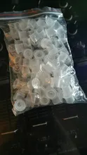 Tazas de tinta de plástico transparente para maquillaje permanente, accesorios de copa de Color para tatuajes, 100 Uds.