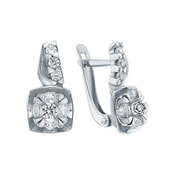 

Silver earrings with cubic zirconia sunlight sample 925