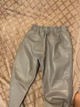 Pants Leather Trousers White Genuine-Leather Black Women Streetwear Patent