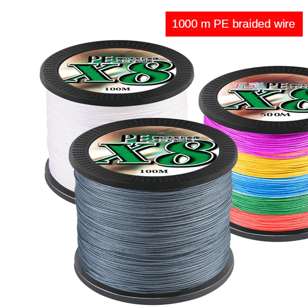 

Fishing Line 1000M PE Braid 4/8 Strands X8 Carp Fishing Spinning line Super Strong Durable Rope Cord Sea Fishing Lines Tackle