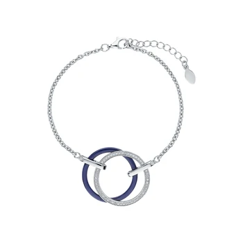 

Silver Bracelet with ceramics and cubic zirconia sunlight sample 925