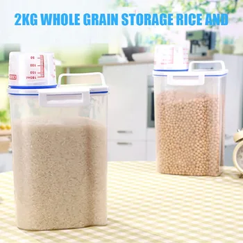 

Kitchen Household Cereals Rice Bucket Plastic Rice Storage Box Sealed Pest Control Moisture-Proof Rice Cylinder With Cup