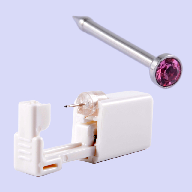 Safe Sterile Piercing Unit For Nose Studs Piercing Gun Piercer Tool with Replacement Nose Stud Body Piercing Jewelry