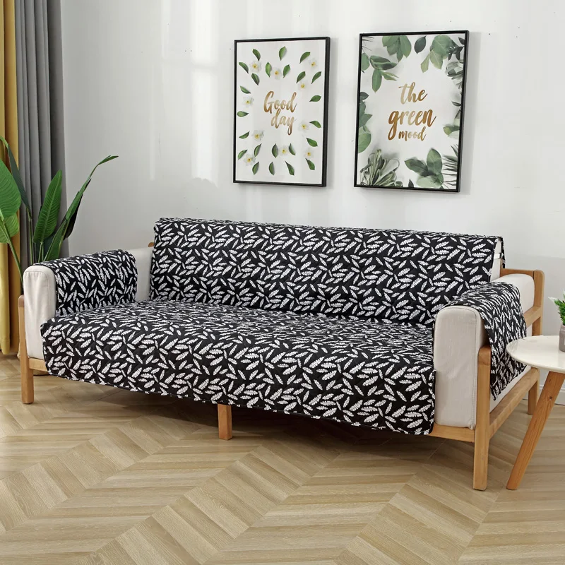 

Nordic Armrest Couch Cover Throw Pet Dog Kids Furniture Protector Reversible Slipcovers Sofa Covers for Living Room 1/2/3 Seat