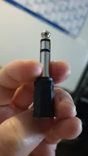 Adaptador de conector Jack de 3,5mm a 6,35mm para auriculares estéreo, convertidor de 6,3mm para auriculares, adaptador para auriculares y micrófono con cabeza de Audio