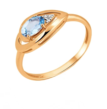 

Gold ring with Topaz and cubic zirconia sunlight sample 585
