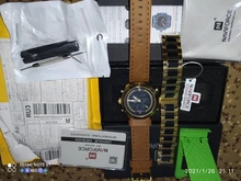 NAVIFORCE relojes deportivos para hombre superior de la marca de lujo de Cuero militar de los hombres reloj de pulsera de cuarzo Digital cronógrafo reloj Masculino