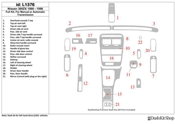 

Interior lining for Nissan 300ZX 1990-1996. Set L1376.