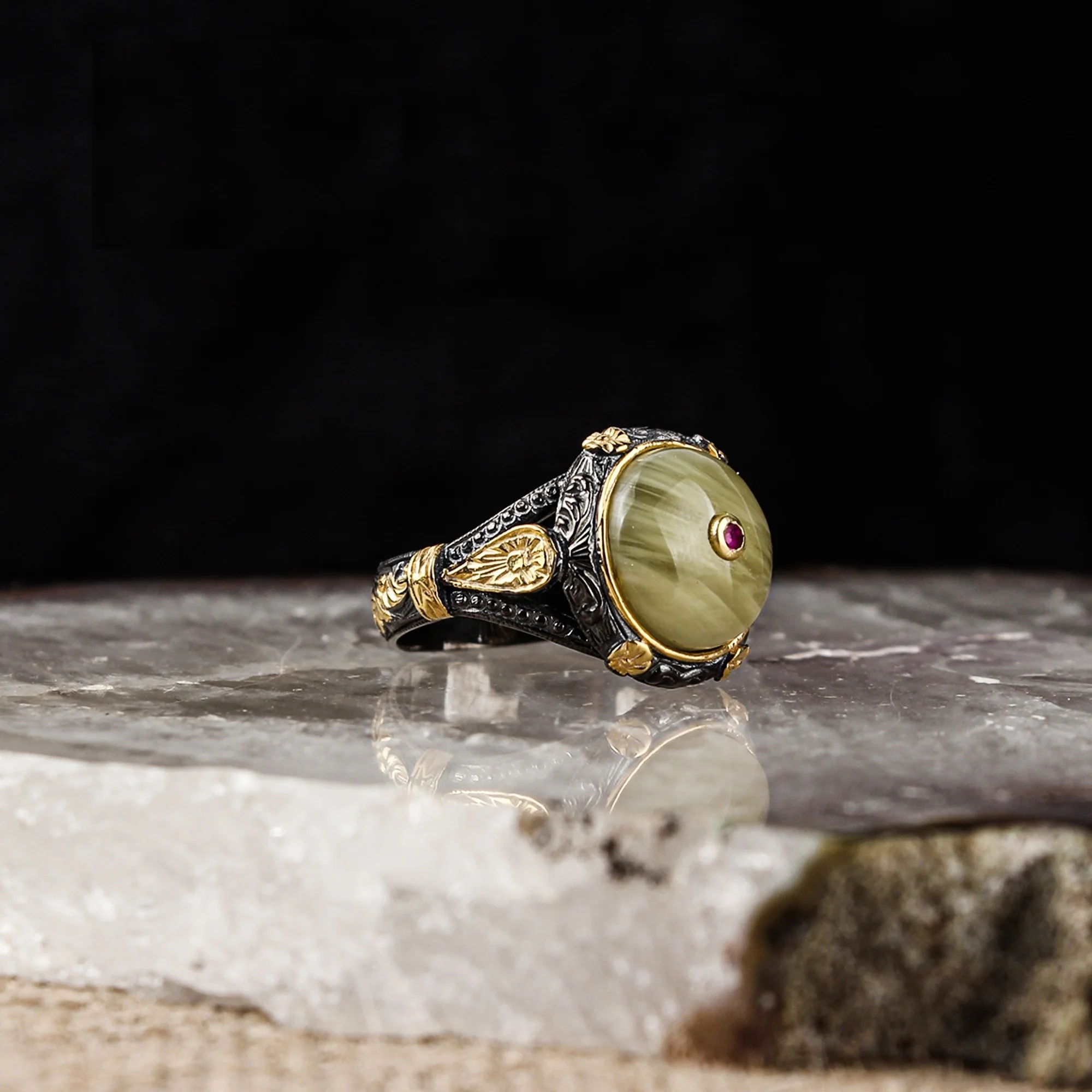 

Real Pure 925 Sterling silver ring real Citrine stone hand made made in turkey luxury and trendy model vintage style model