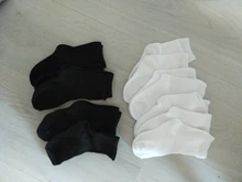 Lote de 5 pares de calcetines blancos puros para niños y niñas, de algodón suave, sueltos y cómodos, color blanco y negro
