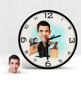 

Personalized Attorney Cartoon Wooden Wall Clock-6