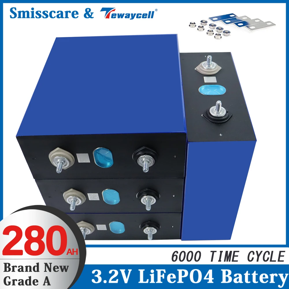 3.2V 280AH Cell 12V 24V 48V Brand New Grade A Lifepo4 Lithium Iron Phosphate Battery Pack for PV RV Solar Energy EU US TaxFree |