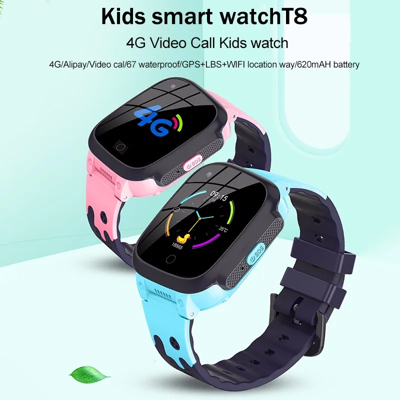 T8 Смарт-часы для детей водонепроницаемые SOS Antil-lost Детские Смарт-часы 4G с sim-картой трекер местоположения звонков Детские умные часы