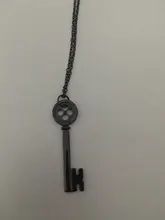 Collar de Metal con personalidad para Halloween, accesorios de esqueleto de llave Coraline de color negro, Retro, del Cofre del Tesoro