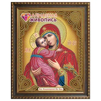 

Аж-5034 painting with rhinestones 'Icon of Vladimirskaya богородица' 22*28 cm