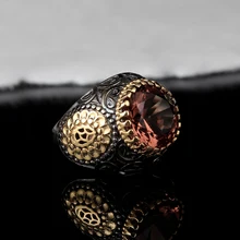 Мужское серебряное кольцо из зултанита ручной работы, мужское серебряное кольцо из 925 пробы, кольцо из зултанита, серебряное круглое кольцо ручной работы из зултанита