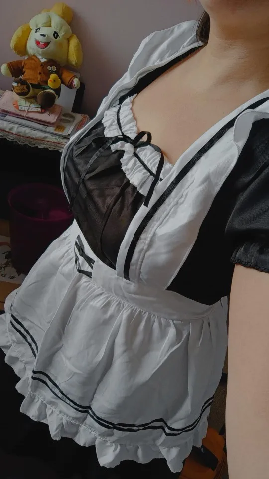 Bonito conjunto de vestido de traje de animación Lolita Maid