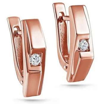 

Kabarovsky earrings with 2 diamonds in red gold